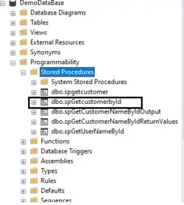 Create Stored Procedure with return values
