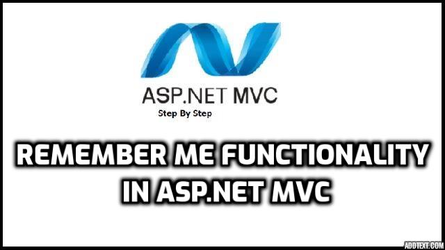 remember me functionality in aspnet mvc