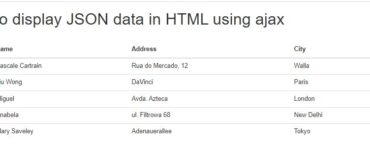 how to fetch data from json file and display in html table using jquery