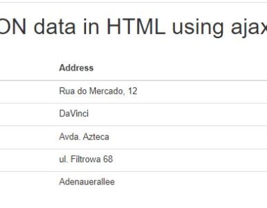 how to fetch data from json file and display in html table using jquery